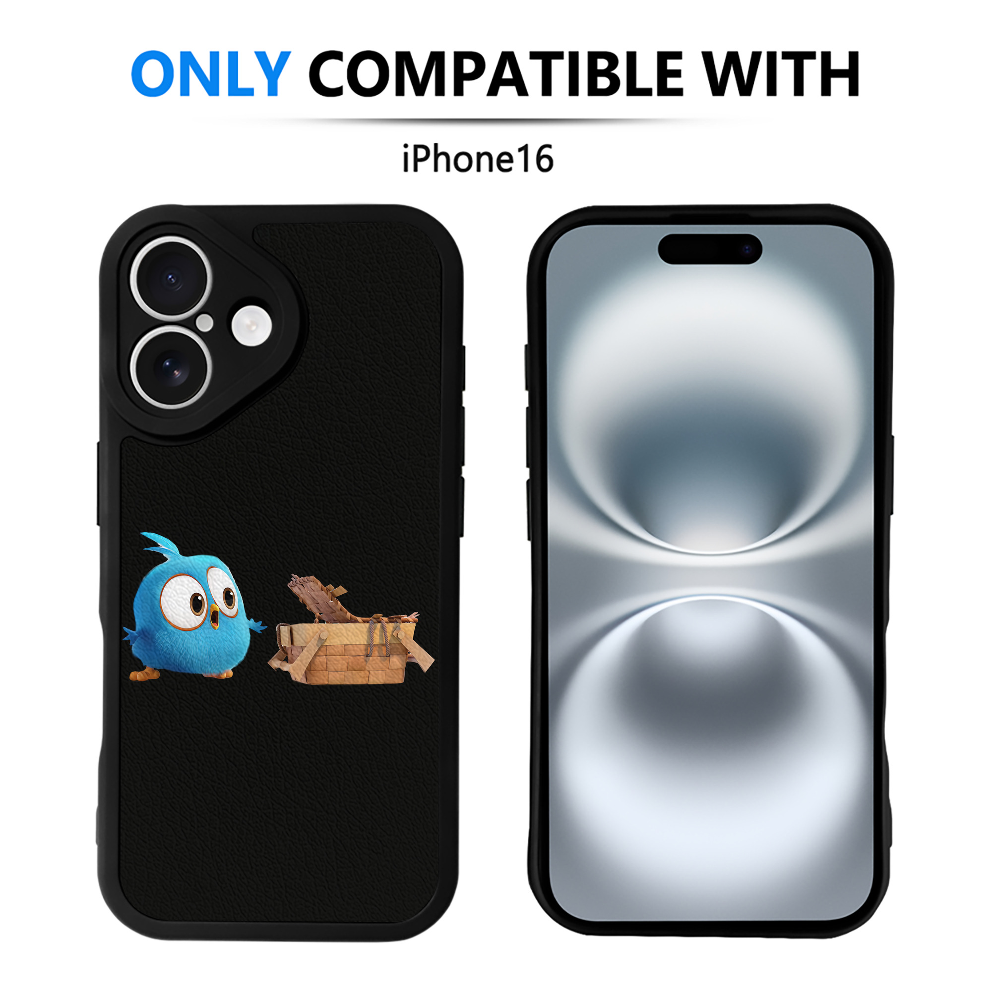 （画像用） Angry Birds アングリーバード 【iPhone 16シリーズ対応】シリコンスマホケース（レザー調） 材質：シリコン